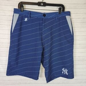 NEW YORK YANKEES LOGO PIN DOT SHORTS BY KLEW, SZ 34